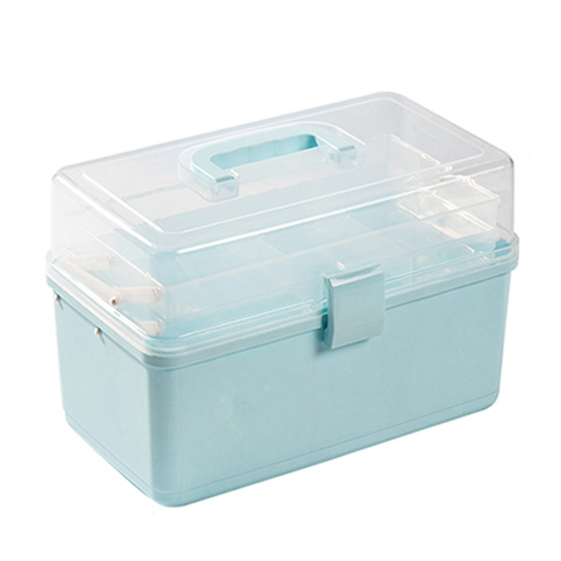 First Aid Medicine Box Plastic Family Pack Medicine Storage Box Household Emergency Three-Layer Transparent Separated Portable Outcalls Case