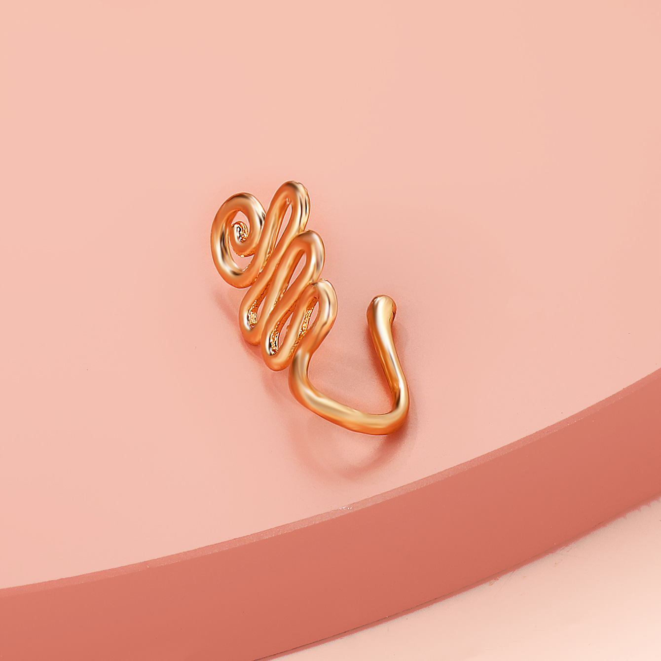 Europe and America Creative Non-Perforated U-Shaped Nasal Splint Copper Inlaid Zircon XINGX Love Crown Nose Ring False Nose Studs Piercing Jewelry