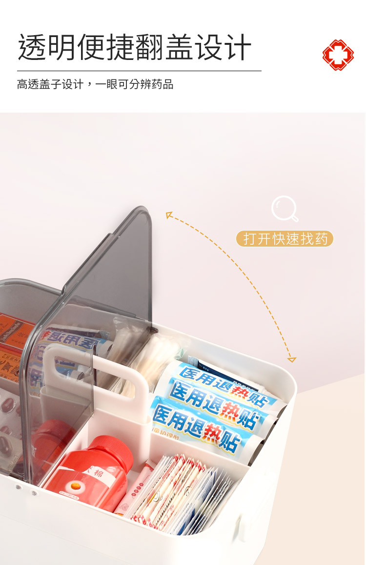 Household Drug Storage Portable Medicine Box Flip Plastic Small Medicine Box Household First Aid Double-Layer Medicine Box Medicine Box