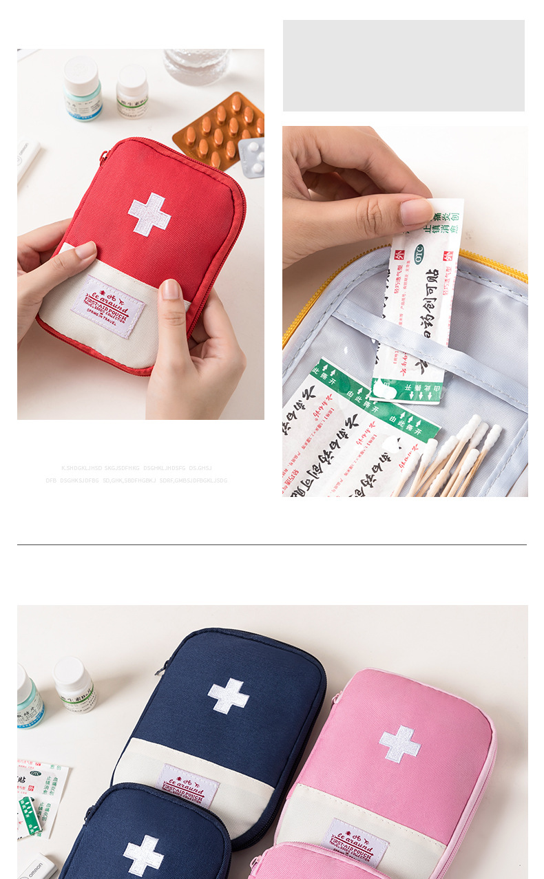 Business Trip Travel Household Portable First-Aid Kit Portable Small Herb Bag Storage Medicine First Aid Drug Package Factory Direct Sales