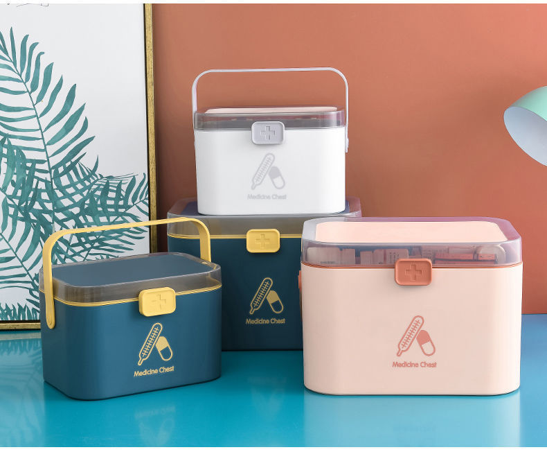 Family Medicine Box Multi-Functional Household First-Aid Kit Pill Box Multi-Layer Large Capacity Student Dormitory Drug Storage Boxes Family Medicine Box Multi-Functional Household First-Aid Kit Pill Box Multi-Layer Large Capacity Student Dormitory Drug Storage Boxes