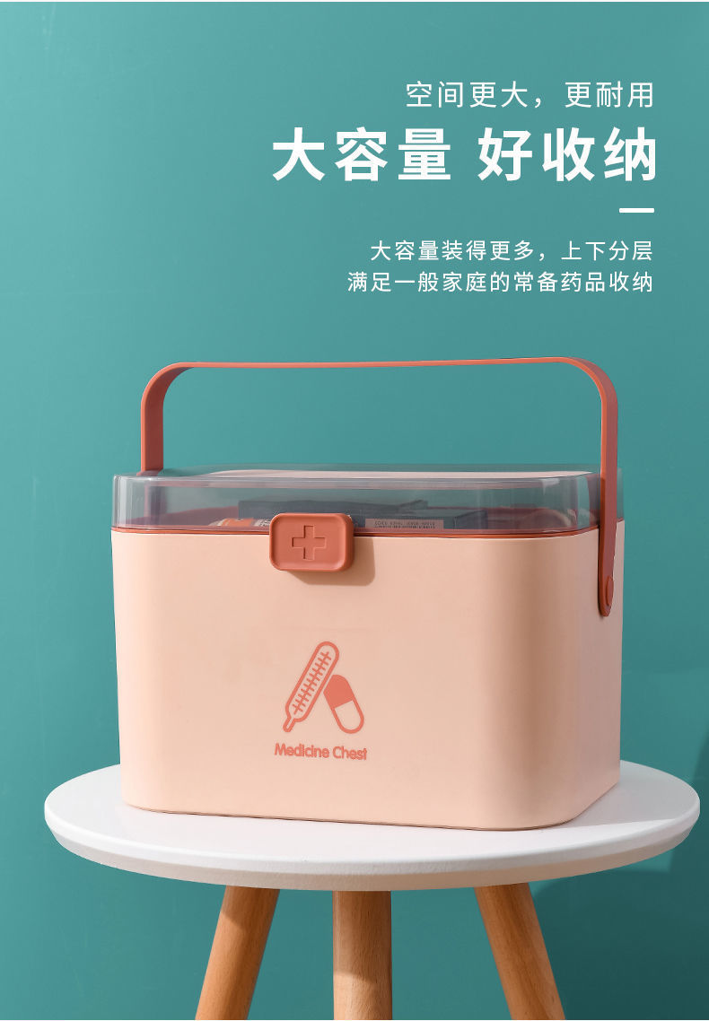 Family Medicine Box Multi-Functional Household First-Aid Kit Pill Box Multi-Layer Large Capacity Student Dormitory Drug Storage Boxes Family Medicine Box Multi-Functional Household First-Aid Kit Pill Box Multi-Layer Large Capacity Student Dormitory Drug Storage Boxes