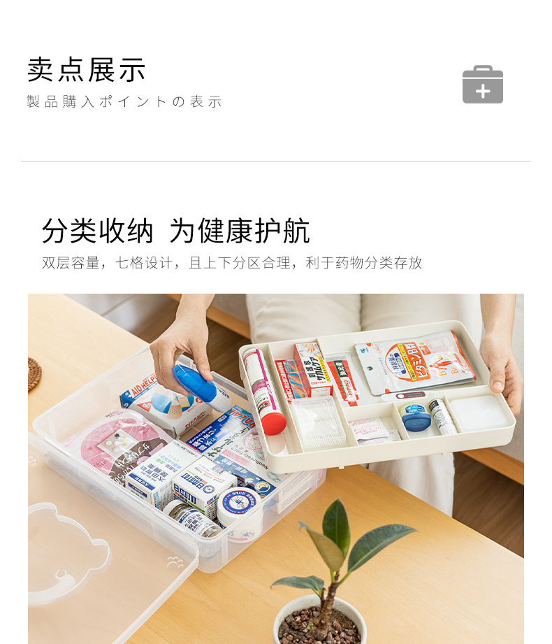 Medicine Box Household Large Capacity Children's Small Medicine Box First Aid Kit Multi-Layer Family Drug Category Storage Box Medicine Box Household Large Capacity Children's Small Medicine Box First Aid Kit Multi-Layer Family Drug Category Storage Box