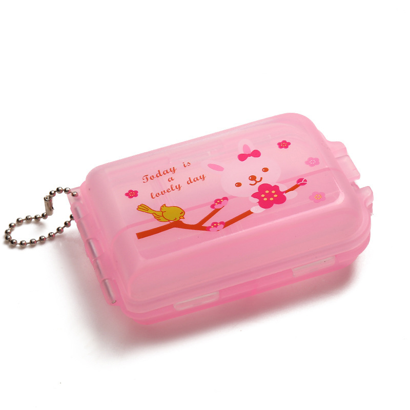 Portable 10-Grid Pill Box Double-Layer Sealed Portable Drug Storage Box Outdoor Moisture-Proof Mini Portable First-Aid Kit Wholesale