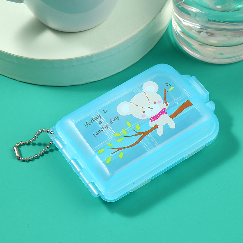 Portable 10-Grid Pill Box Double-Layer Sealed Portable Drug Storage Box Outdoor Moisture-Proof Mini Portable First-Aid Kit Wholesale