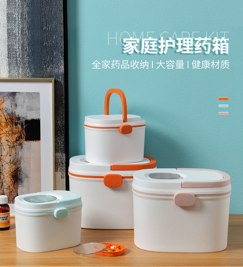 Medicine Box Family Pack Household Emergency Medicine Box Drug Storage Portable Pill Box Multi-Layer Large Capacity First Aid First Aid Kit