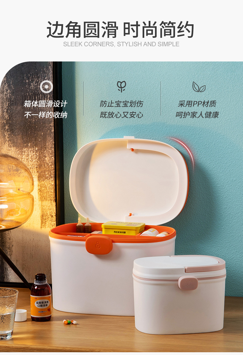 Medicine Box Family Pack Household Emergency Medicine Box Drug Storage Portable Pill Box Multi-Layer Large Capacity First Aid First Aid Kit