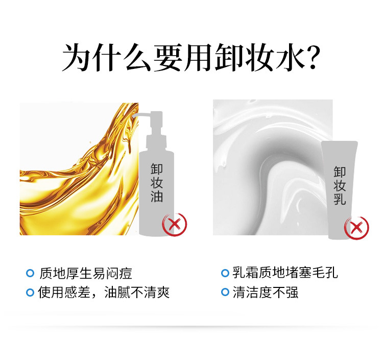 Feotznw Cleansing Water Eye, Lip and Face Three-in-One Gentle Cleansing Makeup Remover Milk Student Pump Bottle Female Makeup Remover Ointment