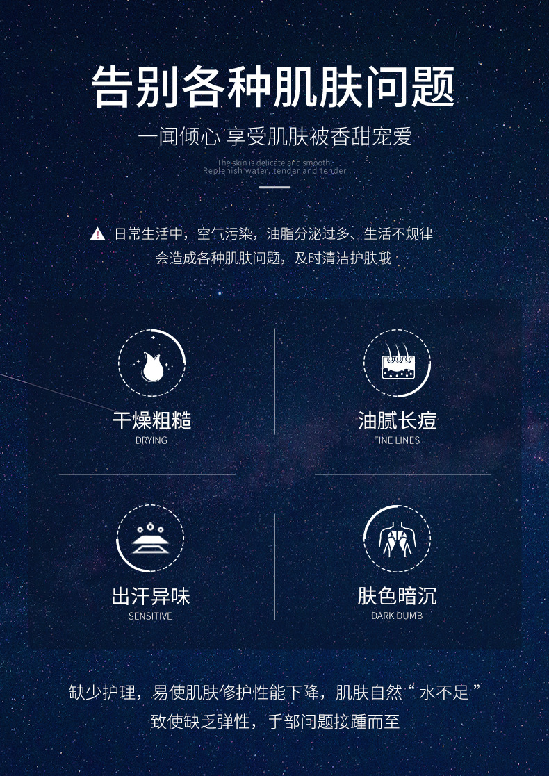 Baise Starry Sky Bright Skin Rejuvenation Shower Gel Moisturizing Fragrance Cleansing Oil Control Refreshing Shower Gel Easy to Wash Bath Lotion