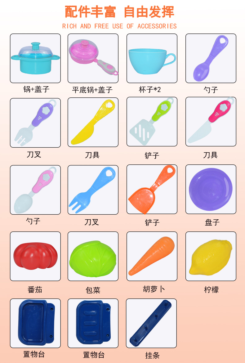 Every kitchen toy children simulation kitchen utensils and tableware beauty makeup portable tools pull rod box medical kit set Every kitchen toy children simulation kitchen utensils and tableware beauty makeup portable tools pull rod box medical kit set