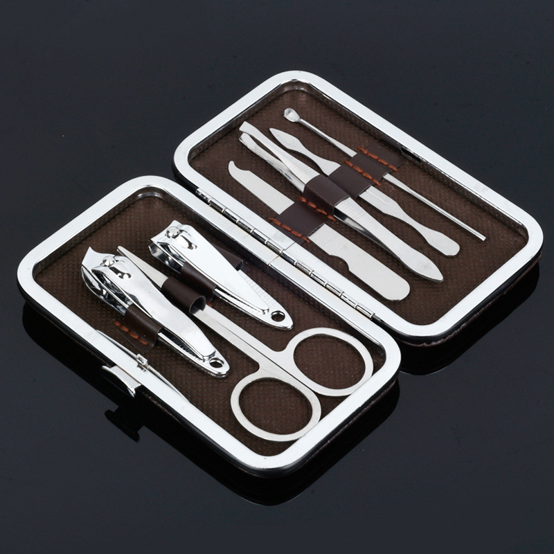 Special Offer Nail Scissors 7-Piece Set Stainless Steel Nail Clippers Multi-Functional Beauty Manicure Fingernail Maintenance Kit Customizable Logo