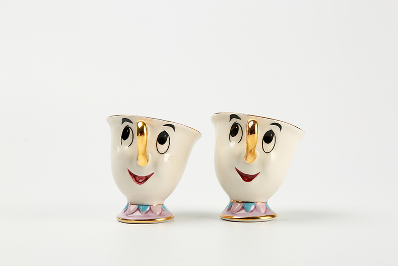 Cartoon Teapot and Teacup Kit Beauty and Beast Ceramic Gold-Plated Tea Pot Wife Archie Cup Creative Birthday Gift Cartoon Teapot and Teacup Kit Beauty and Beast Ceramic Gold-Plated Tea Pot Wife Archie Cup Creative Birthday Gift