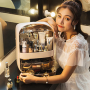 Makeup storage box Dustproof skin care products standardized desktop LED with mirror jewelry integrated shelf Makeup box