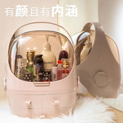 Makeup storage box Dustproof skin care products standardized desktop LED with mirror jewelry integrated shelf Makeup box