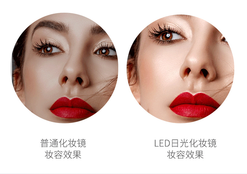 Led cosmetic mirror with lamp beauty makeup removing desktop dresser female folding web celebrity students portable small mirror