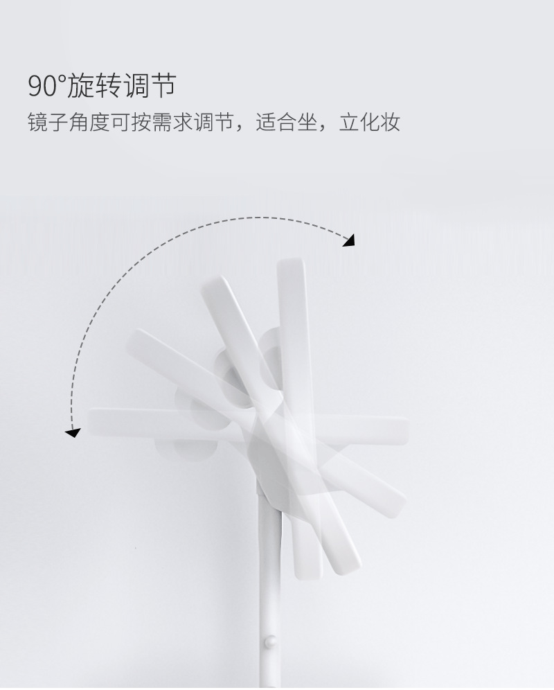 Led cosmetic mirror with lamp beauty makeup removing desktop dresser female folding web celebrity students portable small mirror