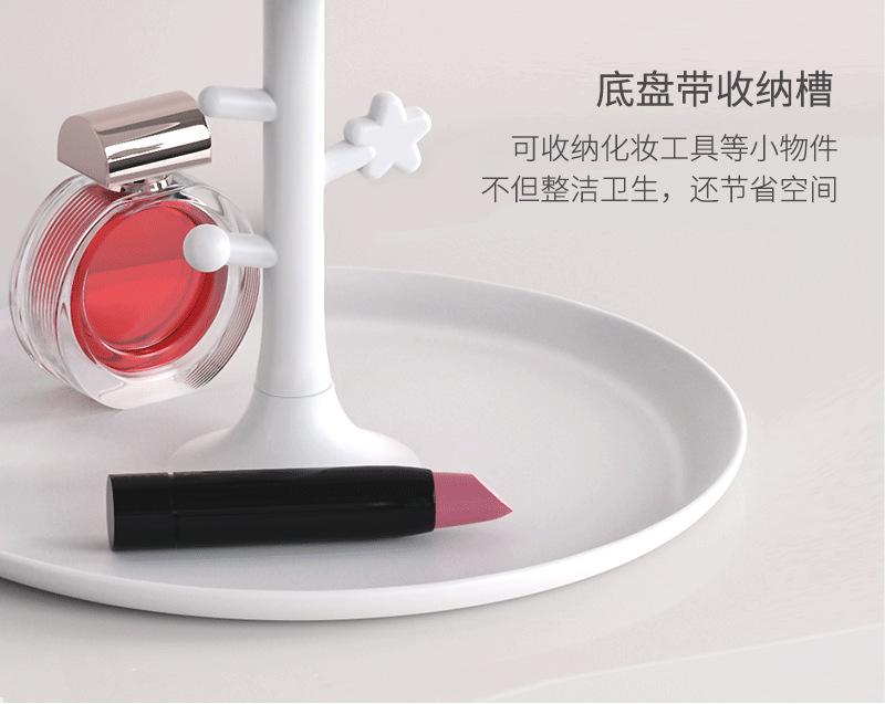 Led cosmetic mirror with lamp beauty makeup removing desktop dresser female folding web celebrity students portable small mirror