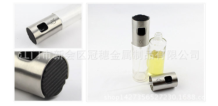 pressuretype stainless steel head spray oil alcohol and vinegar bottle leak proof seasoning oil soy sauce spray bottle