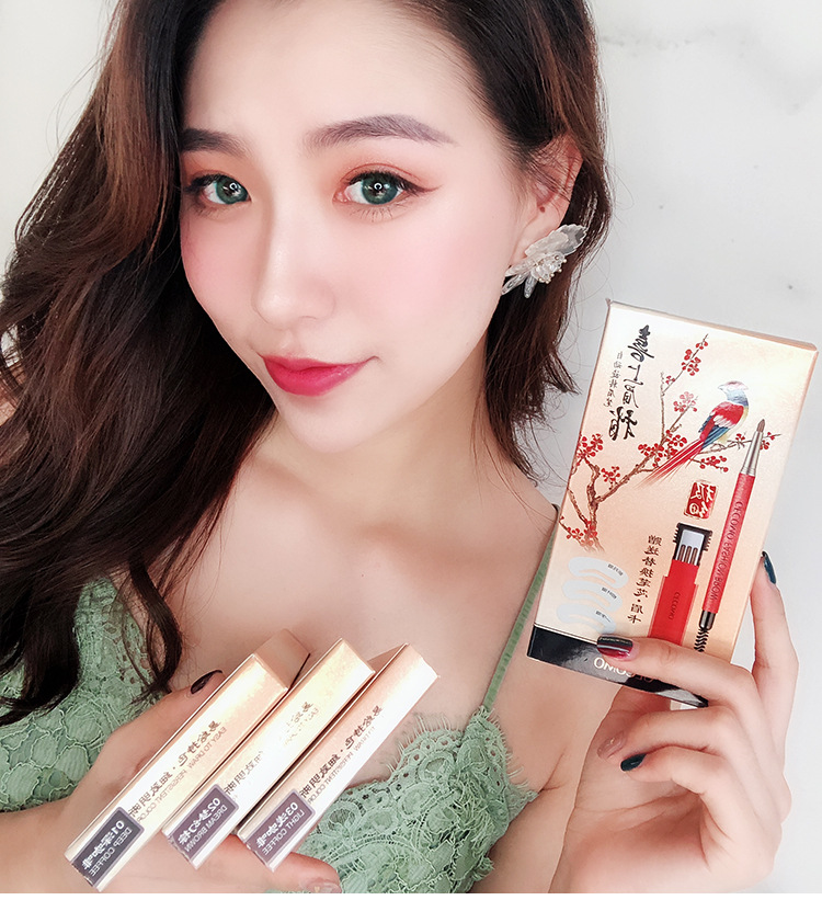 GECOMO Thrush Gadget Automatic Rotating Double Head Eyebrow Pencil Free Eyebrow Stencil + Three Replacement Refill Waterproof Not Smudge GECOMO Thrush Gadget Automatic Rotating Double Head Eyebrow Pencil Free Eyebrow Stencil + Three Replacement Refill Waterproof Not Smudge
