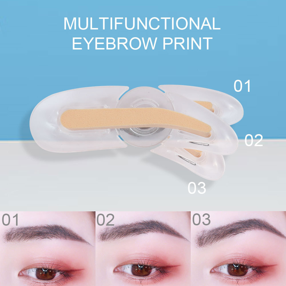 Cross-Border Lazy Seal Two-Color Eyebrow Powder With Eyebrow Brush Thrush Gadget Adjustable Eyebrow Seal Flat Eyebrow One Second Eyebrow Printing