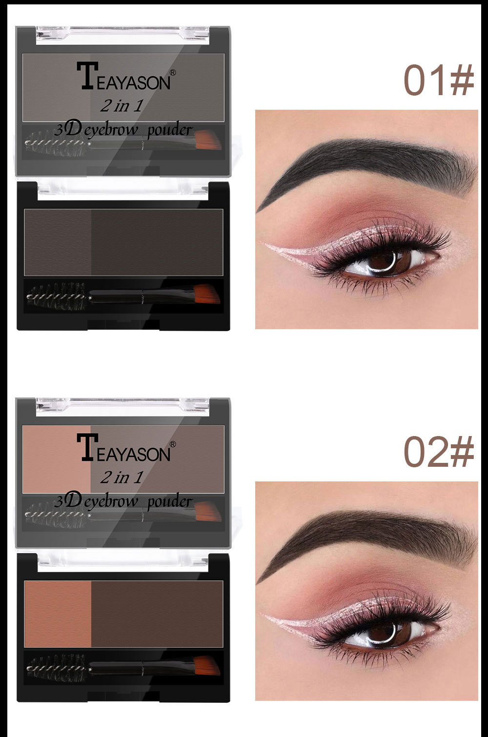 Cross-Border Lazy Seal Two-Color Eyebrow Powder With Eyebrow Brush Thrush Gadget Adjustable Eyebrow Seal Flat Eyebrow One Second Eyebrow Printing Cross-Border Lazy Seal Two-Color Eyebrow Powder With Eyebrow Brush Thrush Gadget Adjustable Eyebrow Seal Flat Eyebrow One Second Eyebrow Printing
