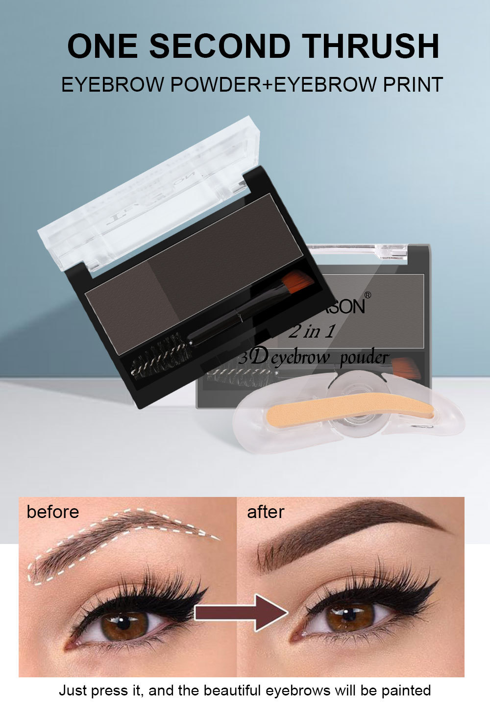 Cross-Border Lazy Seal Two-Color Eyebrow Powder With Eyebrow Brush Thrush Gadget Adjustable Eyebrow Seal Flat Eyebrow One Second Eyebrow Printing Cross-Border Lazy Seal Two-Color Eyebrow Powder With Eyebrow Brush Thrush Gadget Adjustable Eyebrow Seal Flat Eyebrow One Second Eyebrow Printing