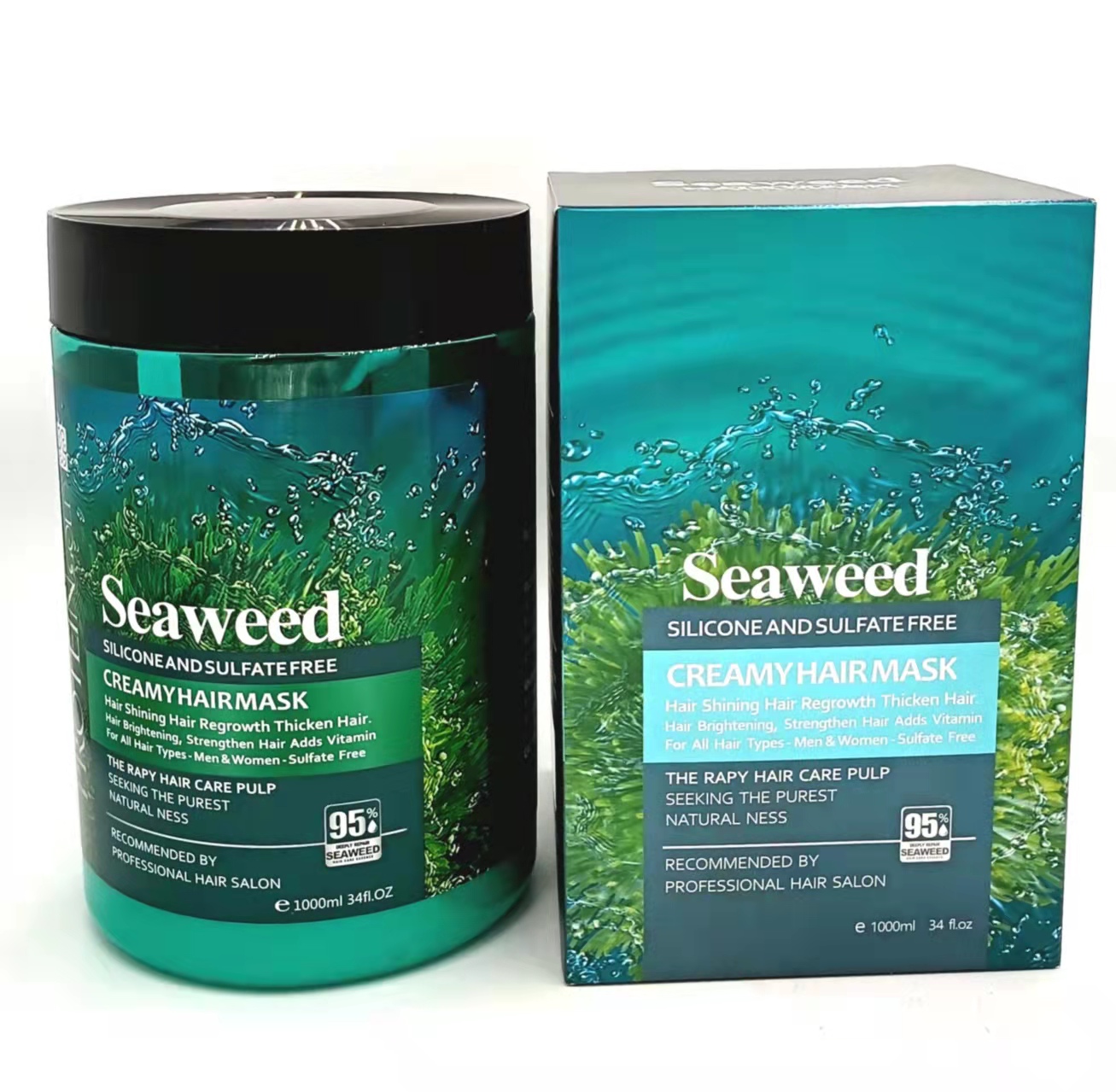 Lana SEAWEED hair Mask SILICONE AND SULFATE FREE hair conditioner Improve dry and smooth hair 1000 ml Lana SEAWEED hair Mask SILICONE AND SULFATE FREE hair conditioner Improve dry and smooth hair 1000 ml