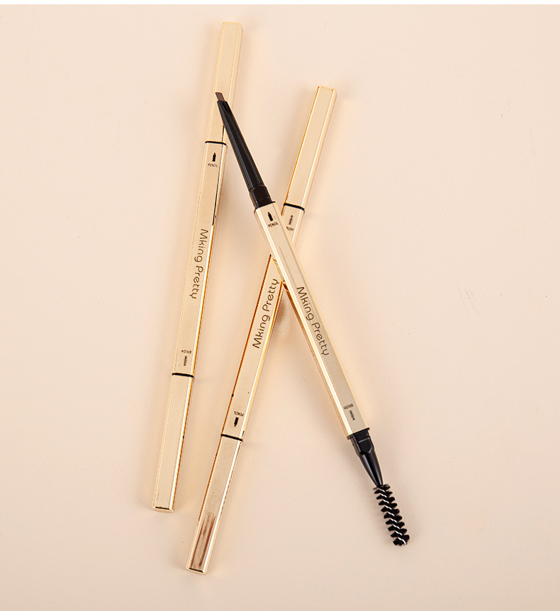 Factory Wholesale TikTok Same Style Small Gold Chopsticks Eyebrow Pencil Girls Double Head Extremely Thin Beginner Thrush Beauty Gold Bar Makeup Factory Wholesale TikTok Same Style Small Gold Chopsticks Eyebrow Pencil Girls Double Head Extremely Thin Beginner Thrush Beauty Gold Bar Makeup