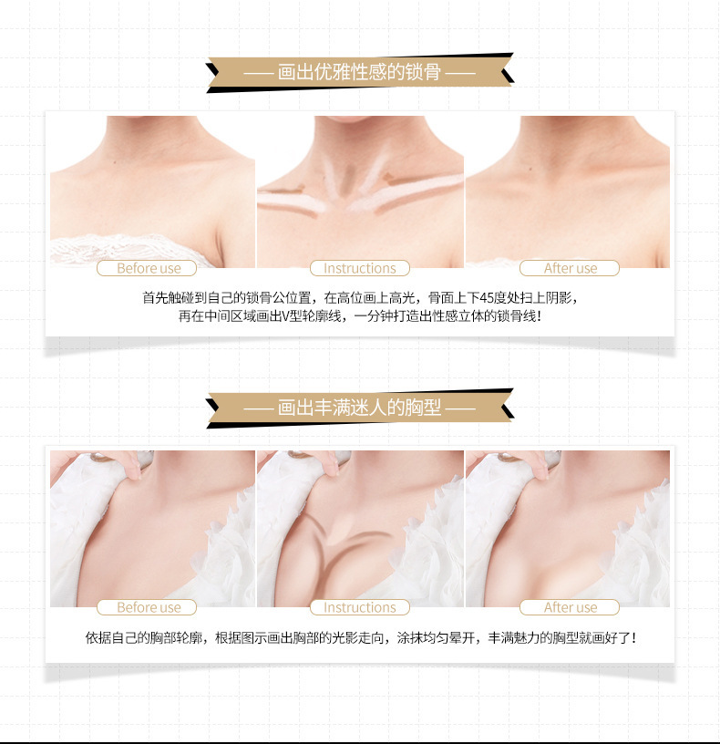 Images Double-Headed Three-Dimensional Light Shadow Contour Stick Light Transparent Concealer Three-Dimensional Repair Concealer Pen Concealer Cosmetics