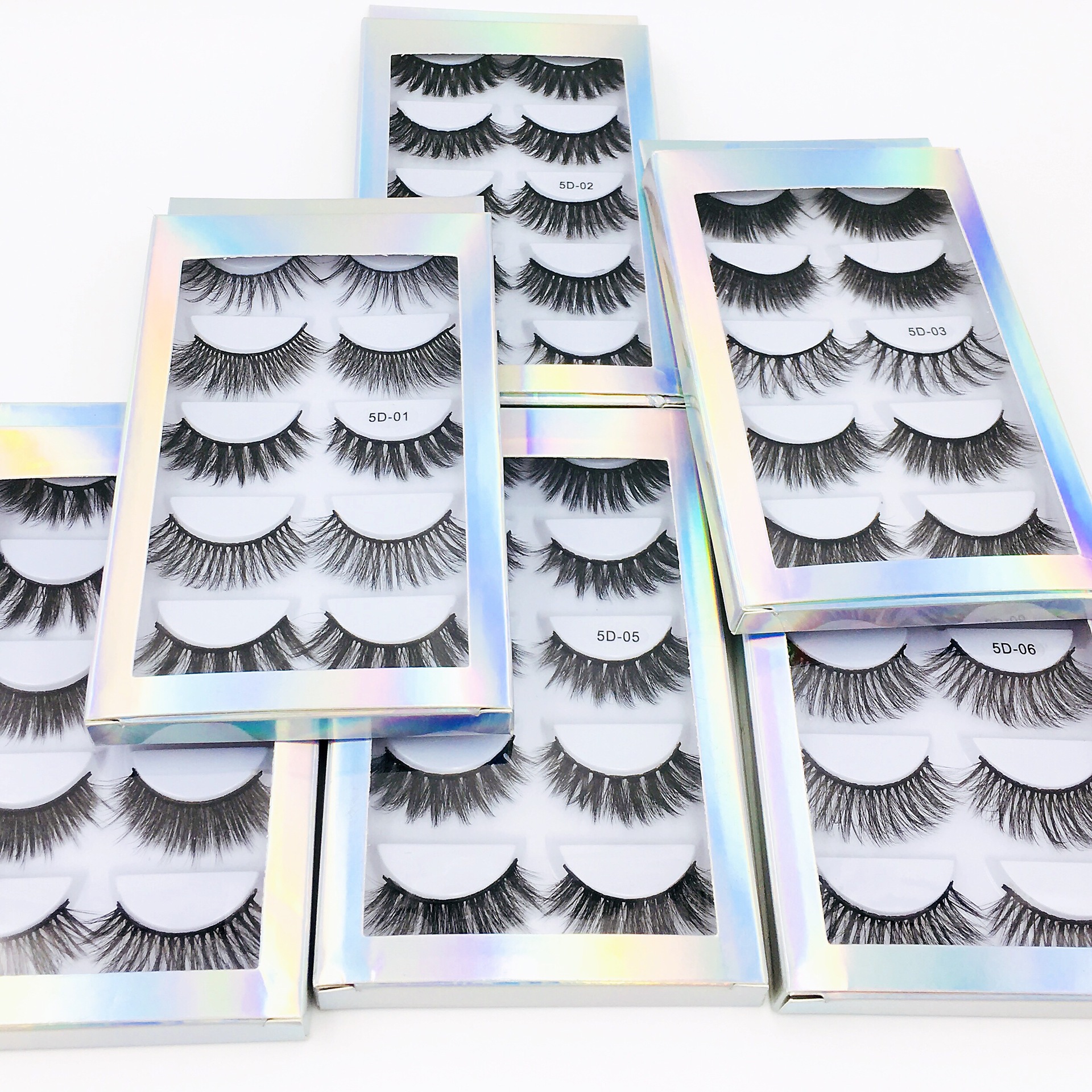 5 1 Pair Laser HighGrade Mink Hair 5D Eyelashes Natural Thick False Eyelashes Explosion Models CrossBorder Whole