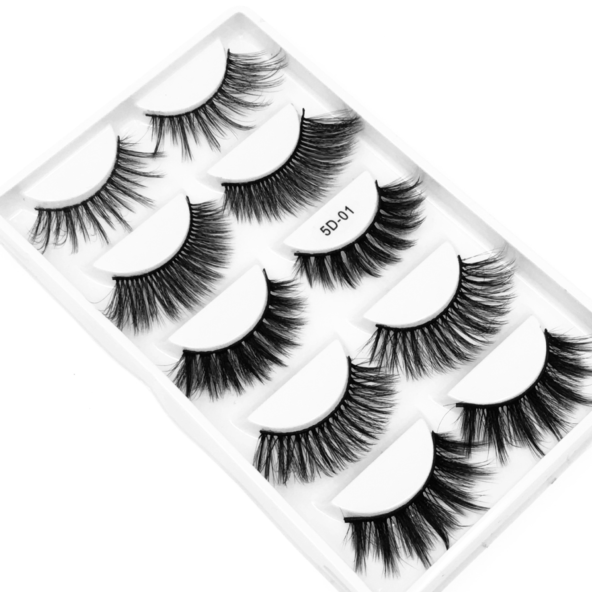 5 1 Pair Laser HighGrade Mink Hair 5D Eyelashes Natural Thick False Eyelashes Explosion Models CrossBorder Whole