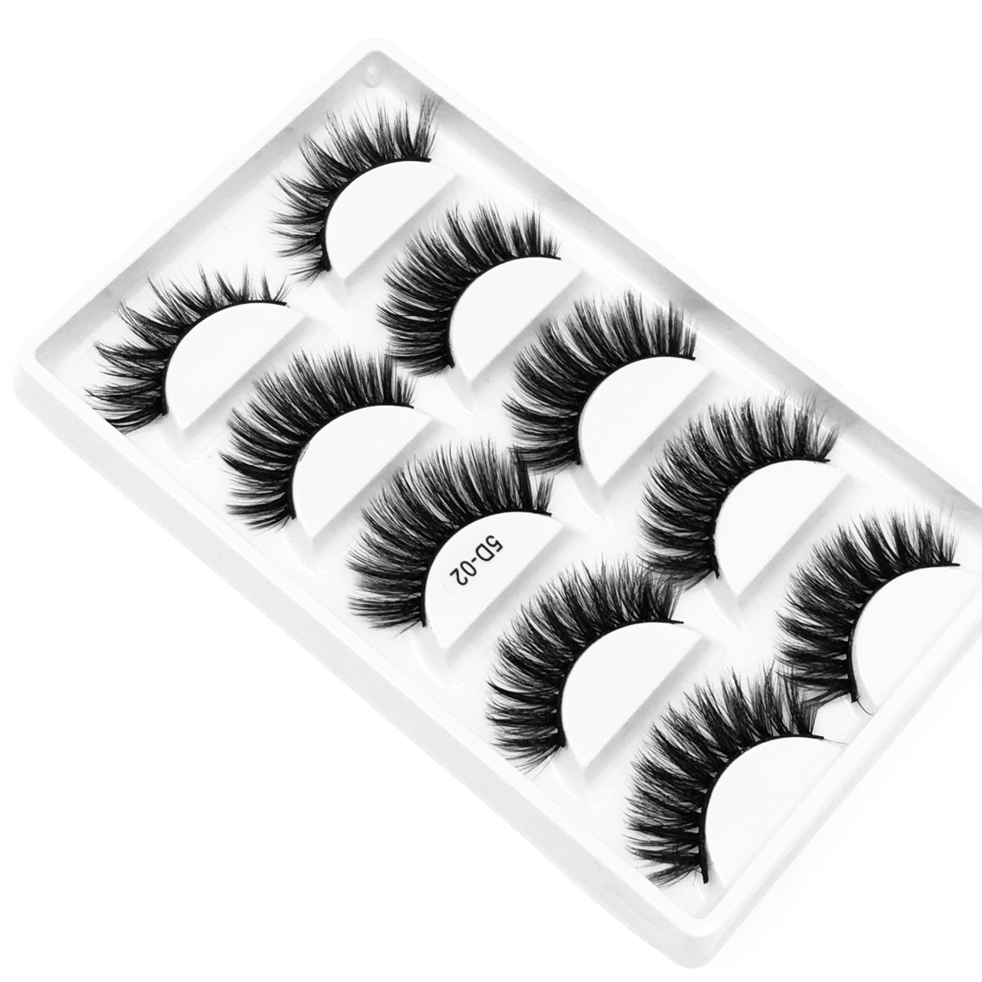 5 1 Pair Laser HighGrade Mink Hair 5D Eyelashes Natural Thick False Eyelashes Explosion Models CrossBorder Whole
