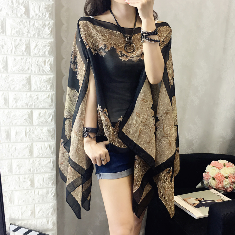 Sunprotective clothing for women&#039;s wear long thin coat Korean version long sleeve chiffon garment large size sunscreen