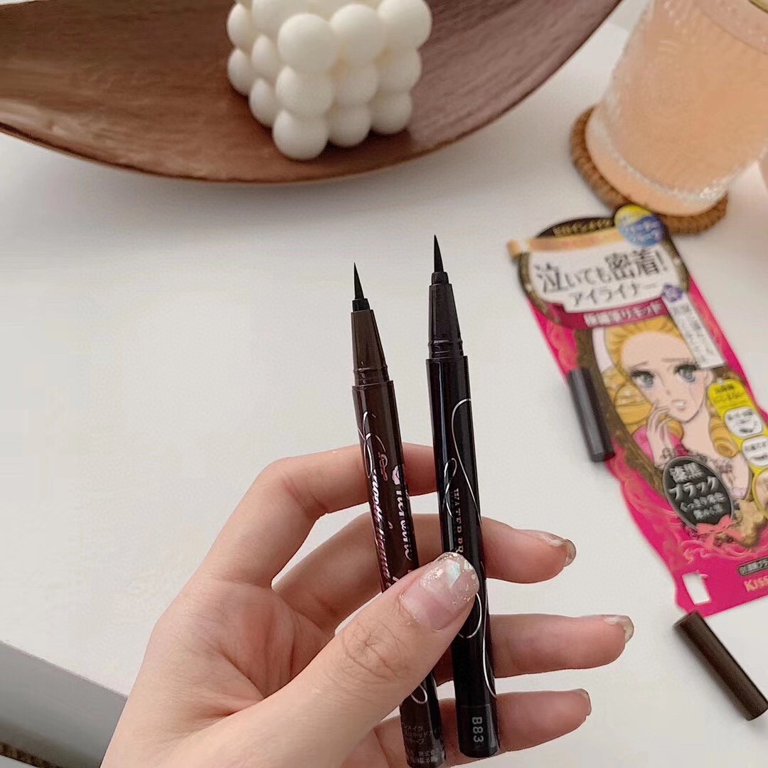 Japanese Kiss Me Liquid Eyeliner Extremely Fine 0.1mm Not Smudge Waterproof Sweat-Proof Female Novice Black Brown Tea Brown