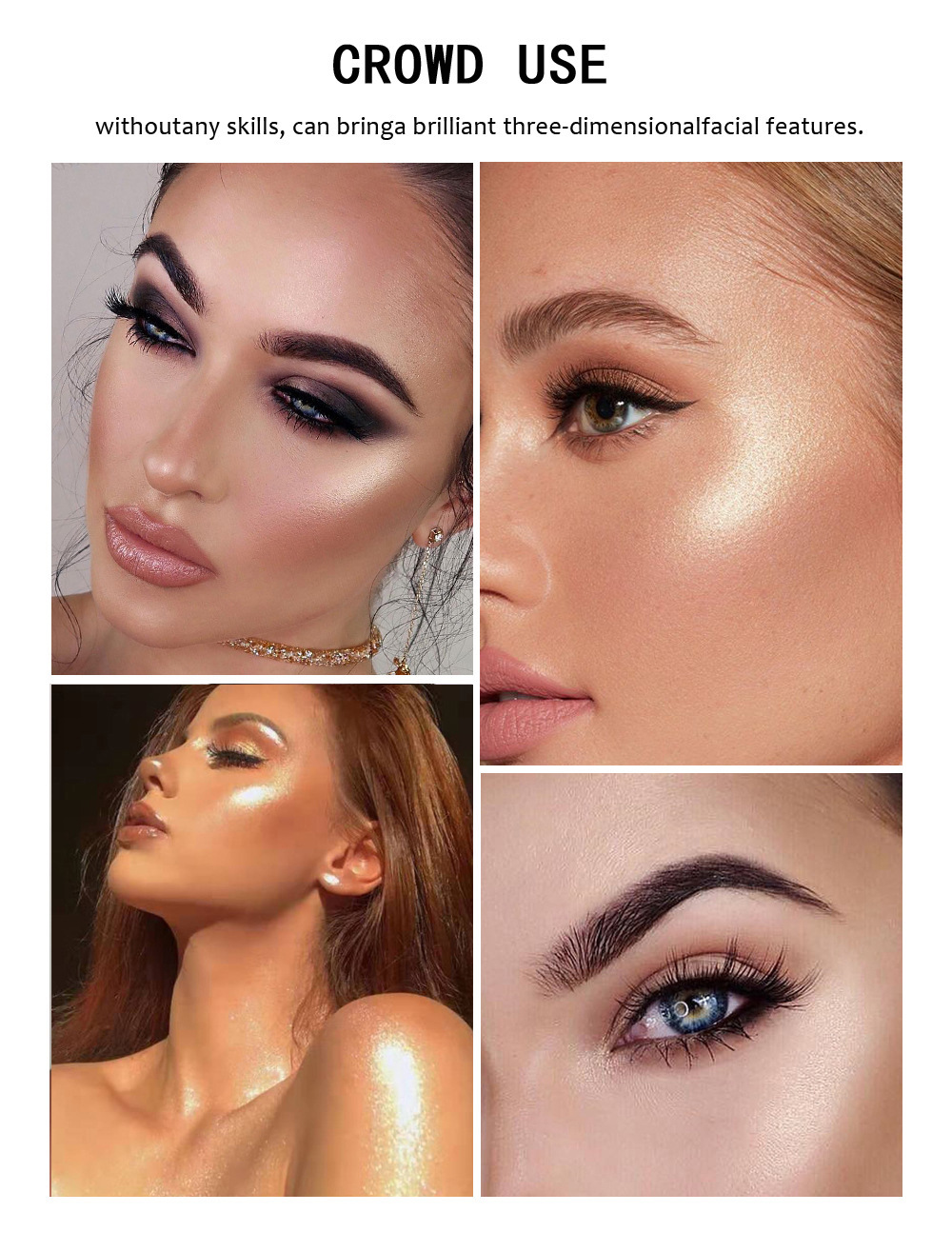 Han Daiyan Cross-Border Makeup Monochrome Diamond Baked Powder Polarized Highlight Powder Long-Lasting Brightening Finishing Shading Highlight Powder Powder
