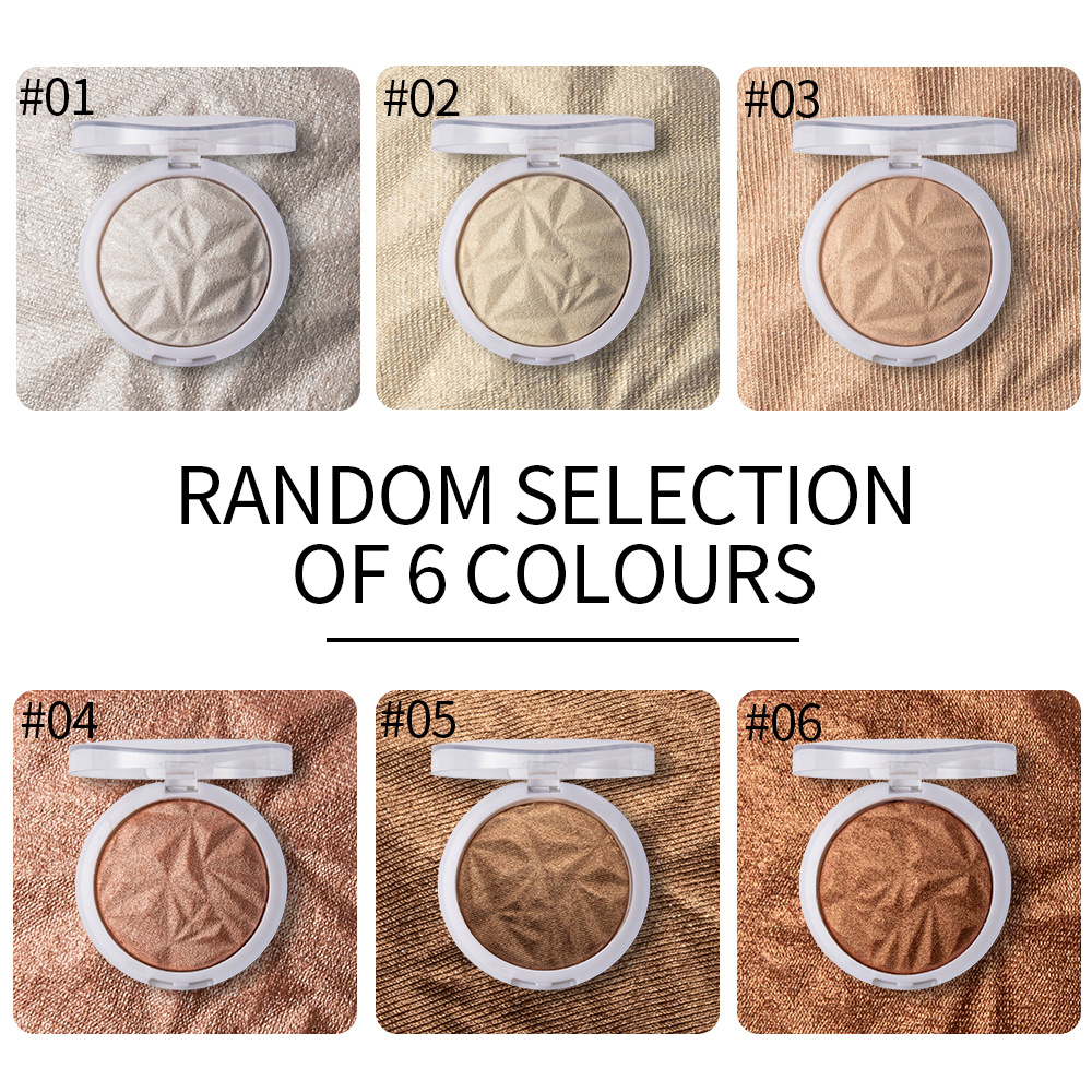 Han Daiyan Cross-Border Makeup Monochrome Diamond Baked Powder Polarized Highlight Powder Long-Lasting Brightening Finishing Shading Highlight Powder Powder