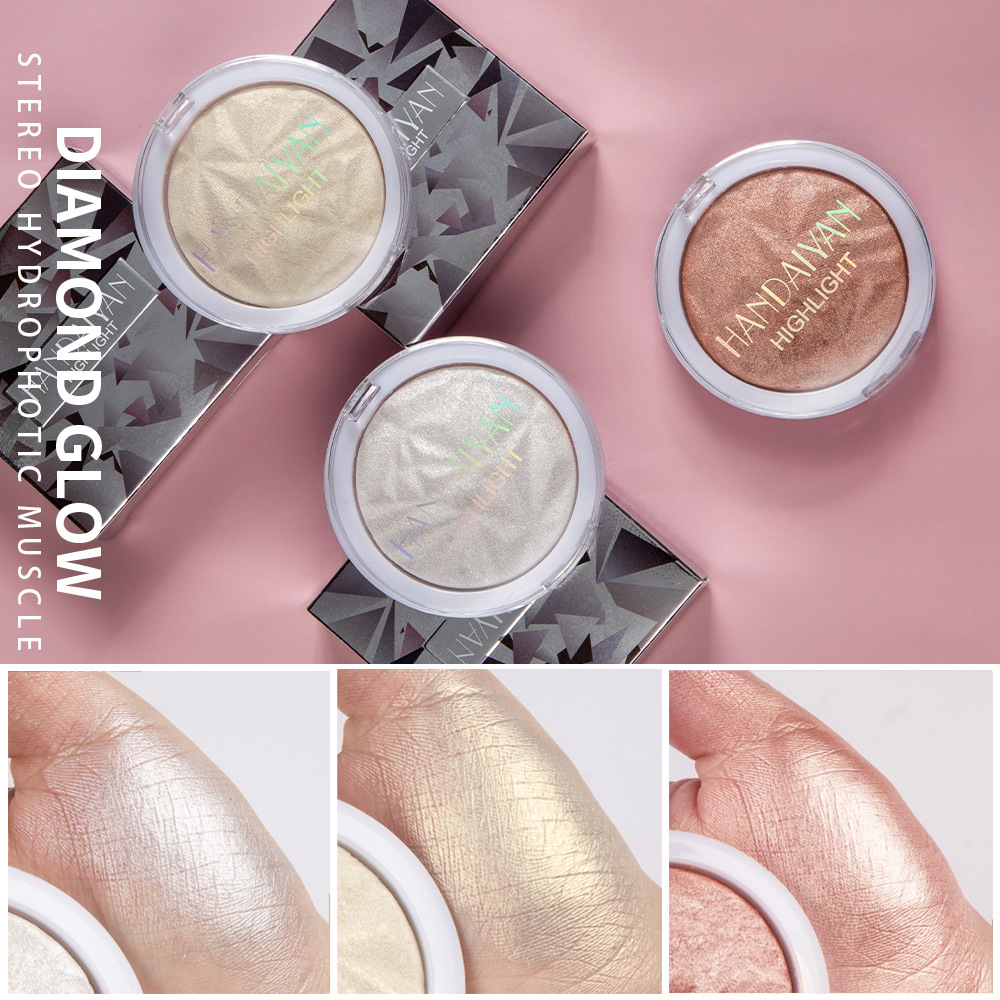 Han Daiyan Cross-Border Makeup Monochrome Diamond Baked Powder Polarized Highlight Powder Long-Lasting Brightening Finishing Shading Highlight Powder Powder