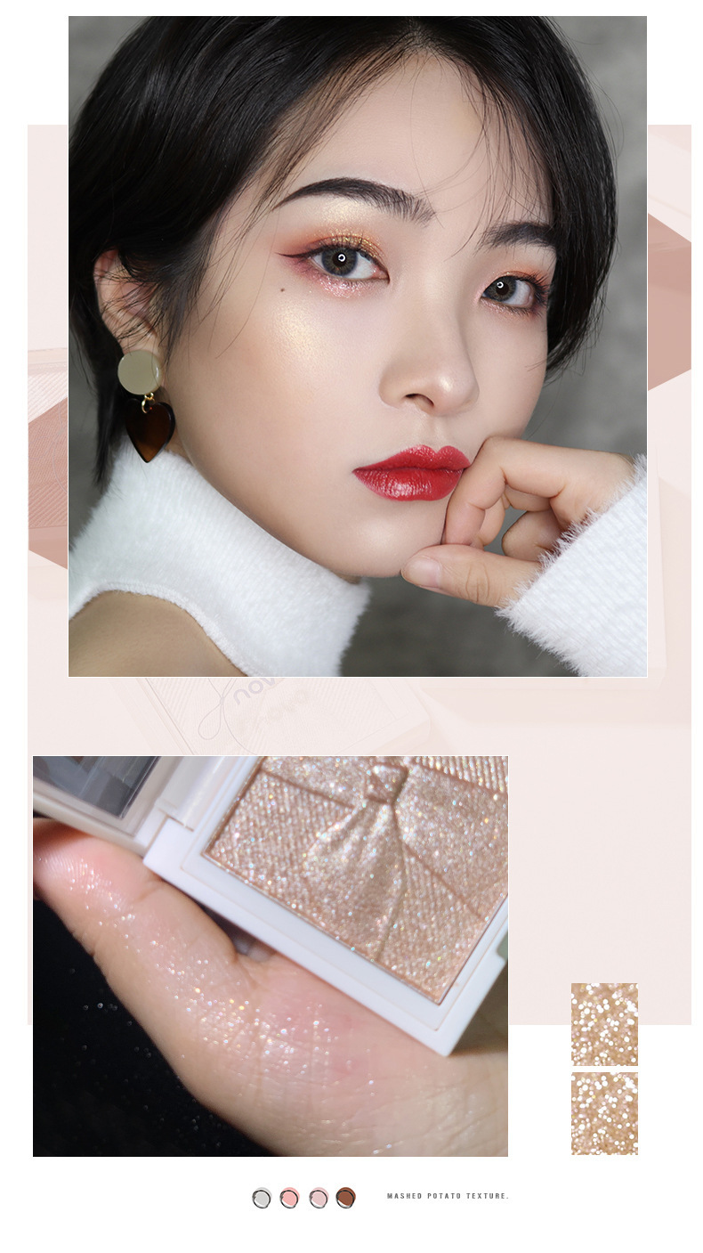 Novo Bowknot Clear Highlight Powder Delicate Brightening Skin Color Waterproof Sweat-Proof Long-Lasting Apple Zone Bang Bang Three-Dimensional