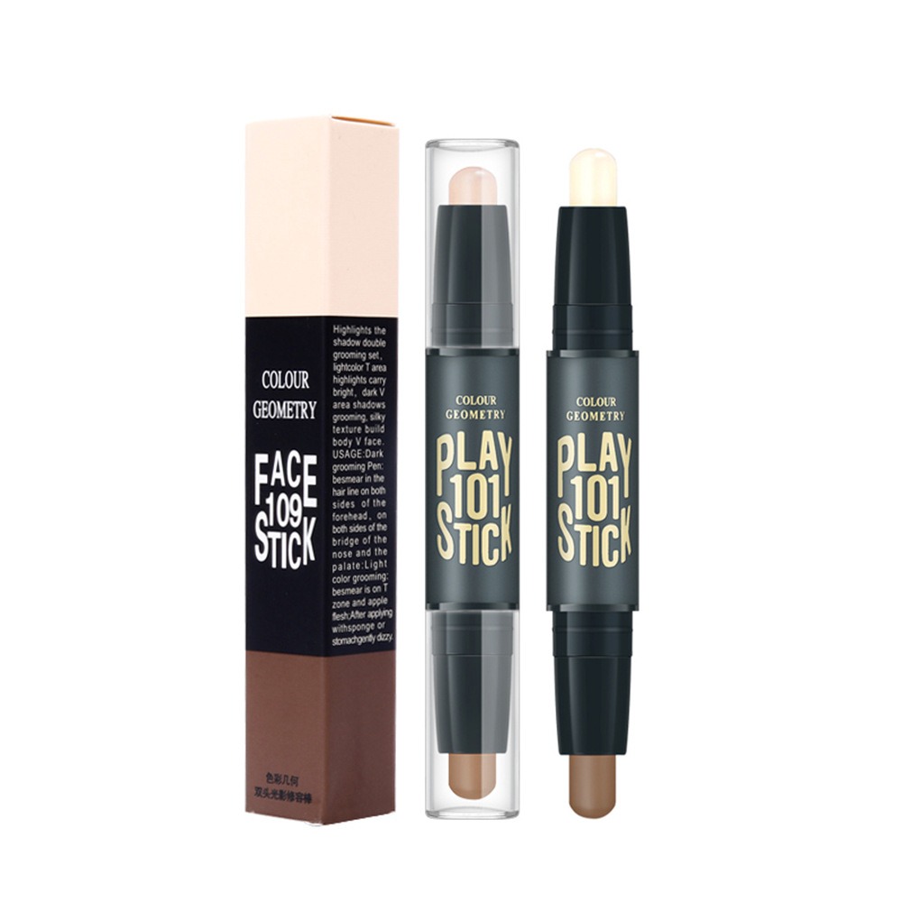 Highlight Contour Stick Female Dual Head Dual-Use Nose Shadow Repair Highlight Powder Concealer Shadow Small V Face Factory Direct Supply