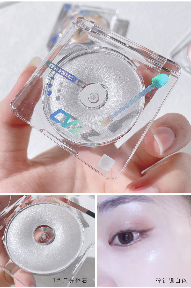CVZ Record Monochrome Highlight Powder Donut Mashed Potatoes High Gloss Diamond Glitter Contour Compact Body Thin and Glittering Brightening