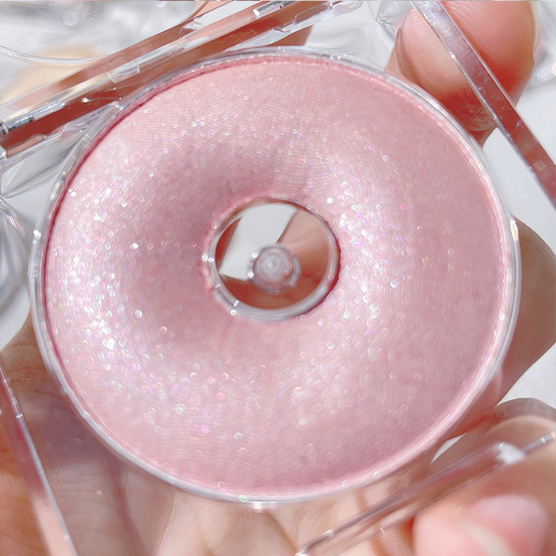 CVZ Record Monochrome Highlight Powder Donut Mashed Potatoes High Gloss Diamond Glitter Contour Compact Body Thin and Glittering Brightening
