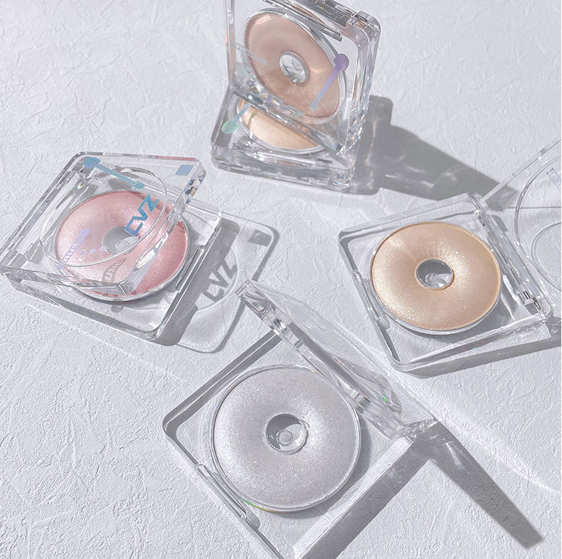 CVZ Record Monochrome Highlight Powder Donut Mashed Potatoes High Gloss Diamond Glitter Contour Compact Body Thin and Glittering Brightening