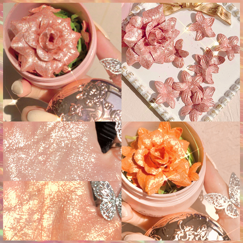 Jomeel Dream Face Repair Highlight Powder Flowers Flash Highlight Brightening Cheek Decoration Facial Features with Brush JO-11