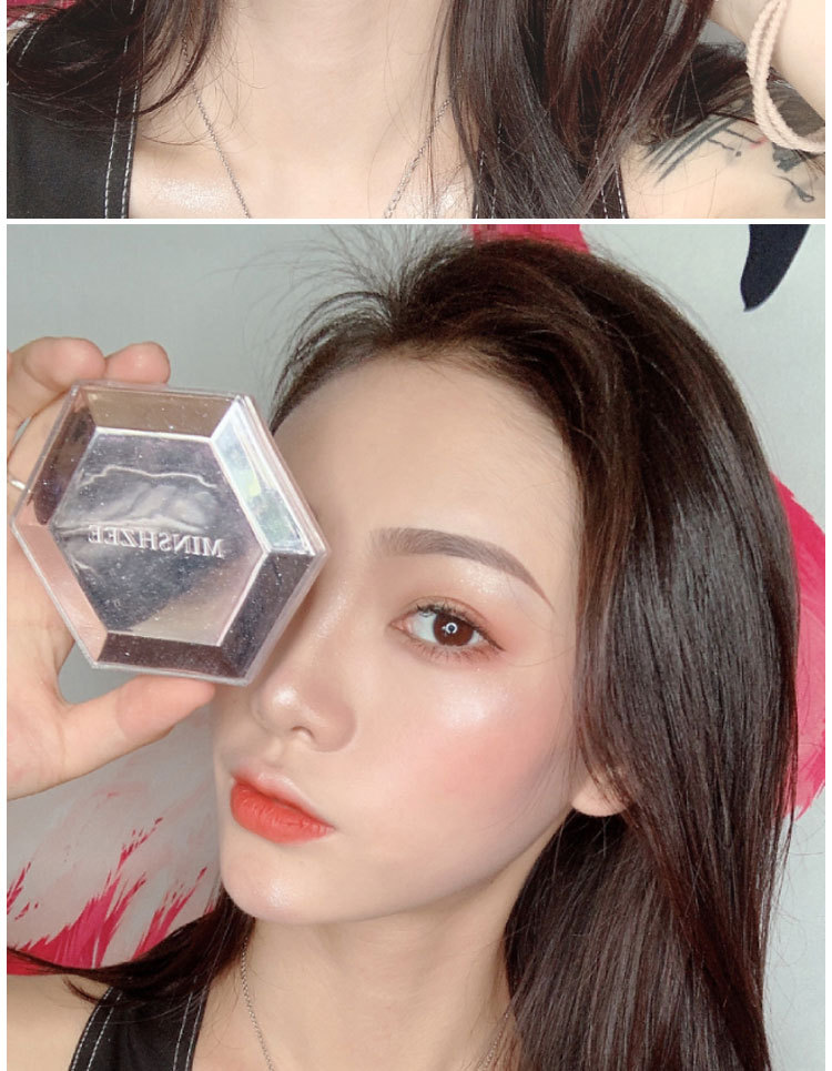 M6005 Diamond Highlight Powder MINSHZEE Contour Compact Brightening Powder Fairy Mashed Potatoes Shimmering Powder Shimmer Unicorn