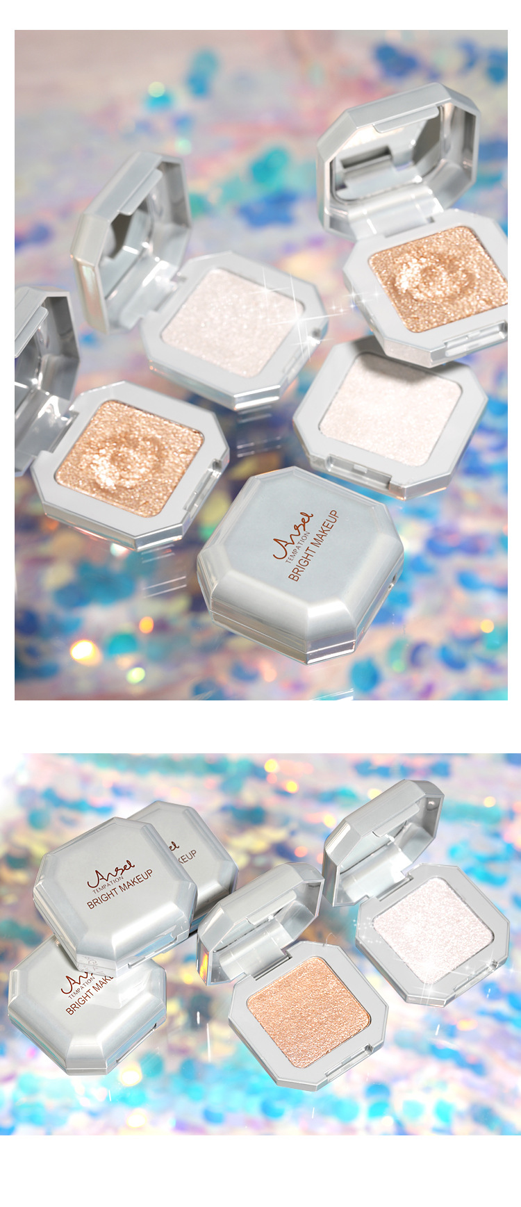 The Temptation of an Angel Diamond Highlight Powder Bright Repair Three-Dimensional Natural Crouching Silkworm Three-Dimensional Water Light Muscle Mashed Potatoes Glitter