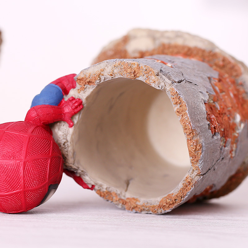 Resin Crafts Creative Spider-Man Pencil Vase Decoration Home Desktop Decorations Student Gift Customization Wholesale