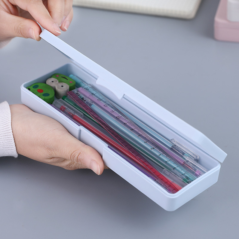 Plain Simple Stationery Box Student Storage Pencil Case Pencil Case Multifunctional Creative Plastic Pencil-Box Storage Box