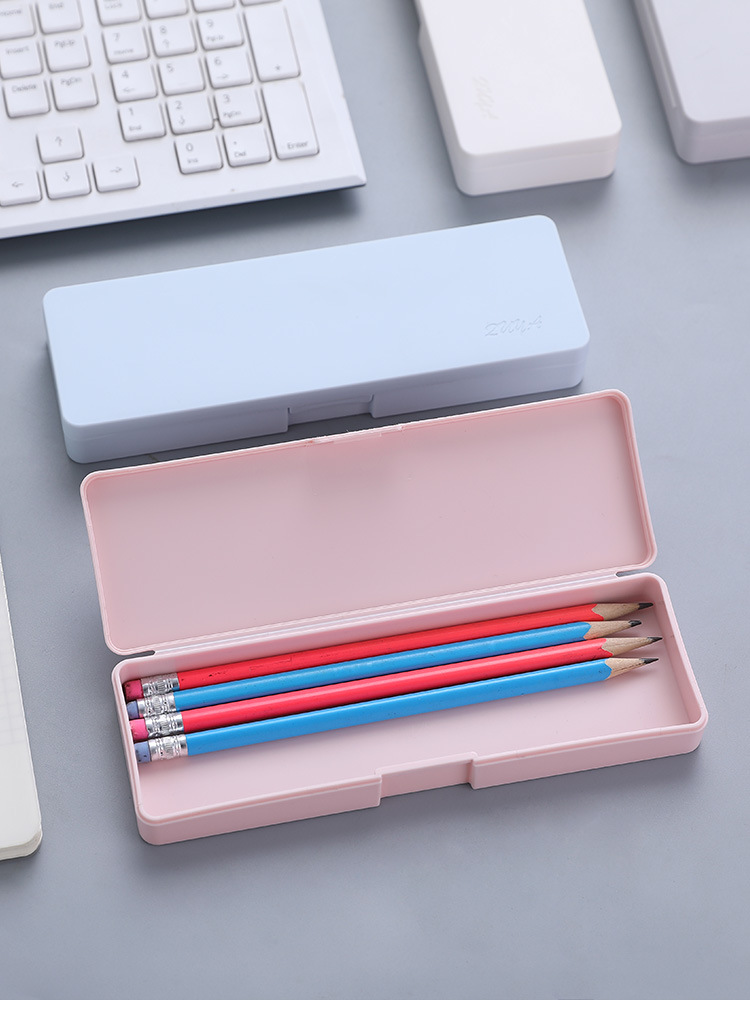 Plain Simple Stationery Box Student Storage Pencil Case Pencil Case Multifunctional Creative Plastic Pencil-Box Storage Box