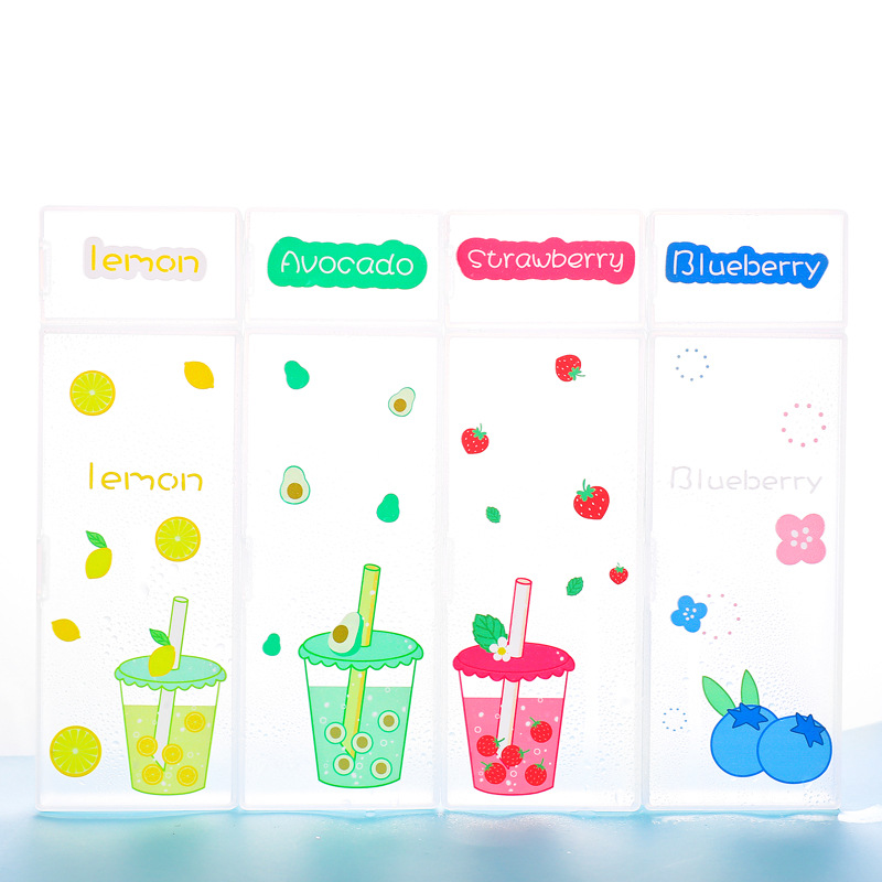 Yilan Creative New Stationery Box Simple Storage Pencil Case Plastic Pencil-Box Cartoon Young Girl Heart Pencil Box Pencil Case Stationery