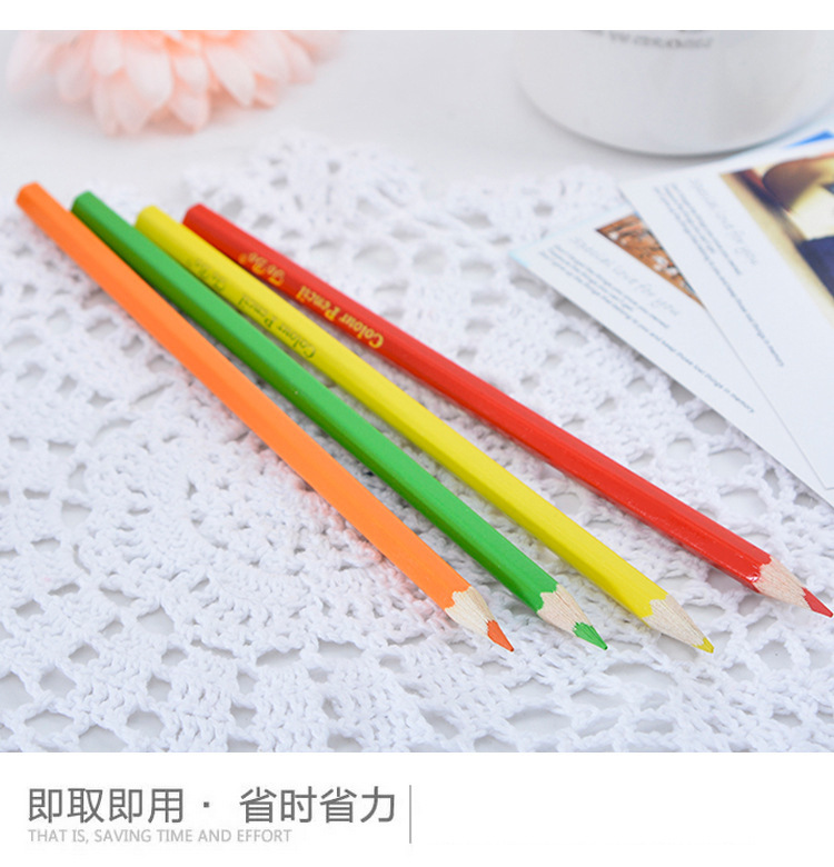 Color Pencil Short 12 Color Children Environmental Protection Drawing and Painting Pencil Stationery Wholesale Foreign Trade